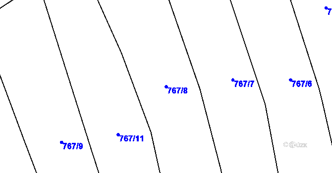 Parcela st. 767/8 v KÚ Vitice, Katastrální mapa