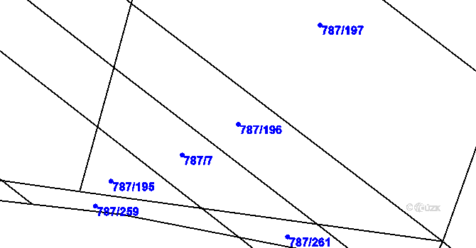 Parcela st. 787/196 v KÚ Vitice, Katastrální mapa