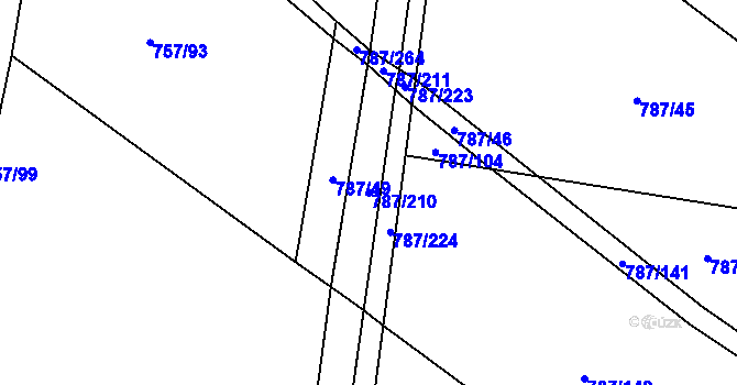 Parcela st. 787/210 v KÚ Vitice, Katastrální mapa