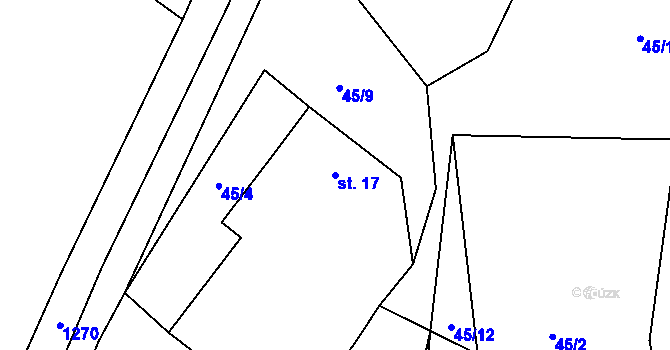 Parcela st. 17 v KÚ Vitice u Humpolce, Katastrální mapa