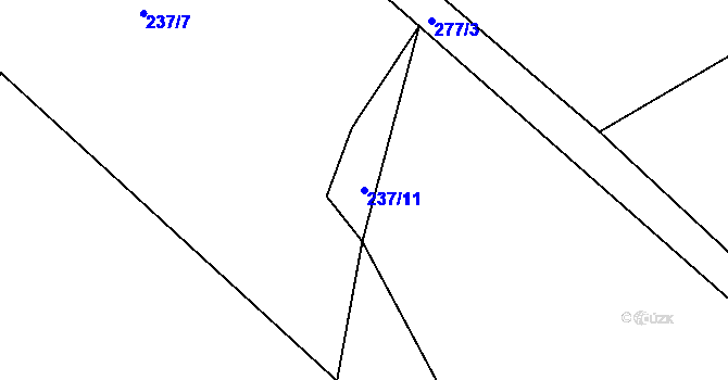 Parcela st. 237/11 v KÚ Vitice u Humpolce, Katastrální mapa