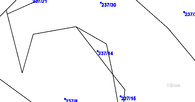 Parcela st. 237/14 v KÚ Vitice u Humpolce, Katastrální mapa