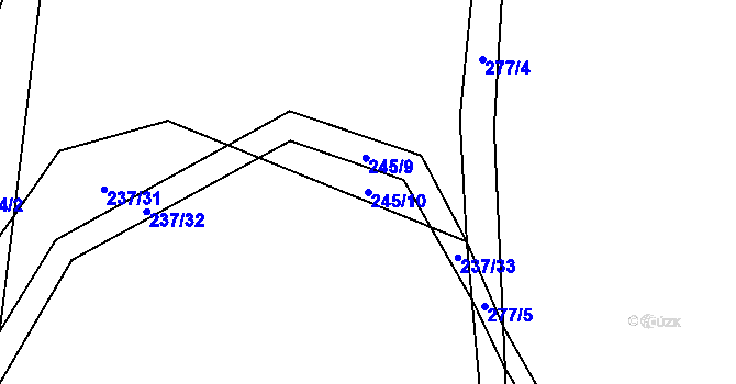 Parcela st. 245/10 v KÚ Vitice u Humpolce, Katastrální mapa