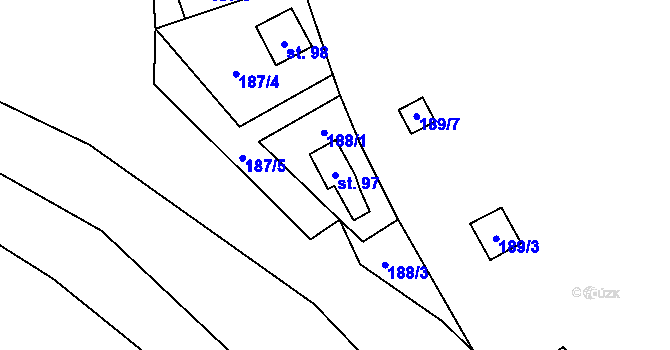 Parcela st. 97 v KÚ Vřesník, Katastrální mapa