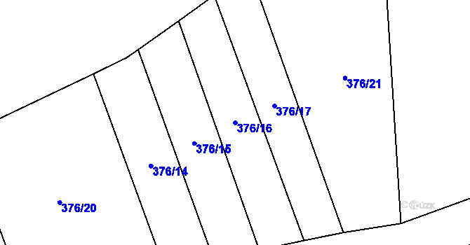 Parcela st. 376/16 v KÚ Vřesník, Katastrální mapa