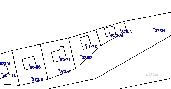 Parcela st. 78 v KÚ Vřesník, Katastrální mapa
