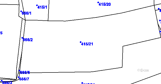 Parcela st. 415/21 v KÚ Vřesník, Katastrální mapa