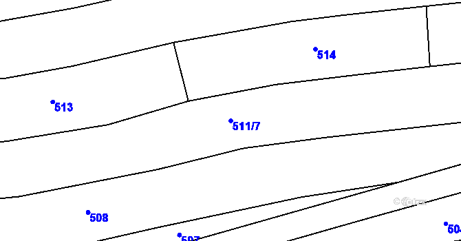 Parcela st. 511/7 v KÚ Vřesník, Katastrální mapa