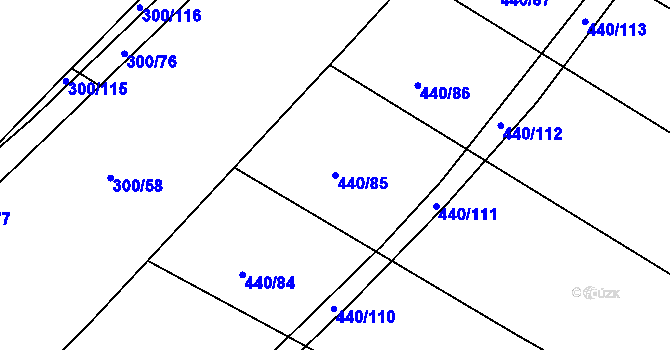 Parcela st. 440/85 v KÚ Vitín, Katastrální mapa