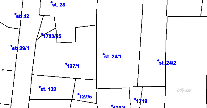 Parcela st. 24/1 v KÚ Vitín, Katastrální mapa