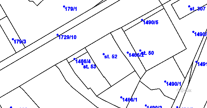 Parcela st. 52 v KÚ Vitín, Katastrální mapa