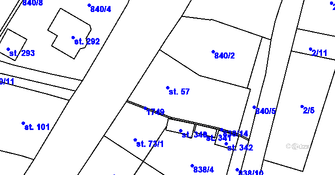 Parcela st. 57 v KÚ Vitín, Katastrální mapa