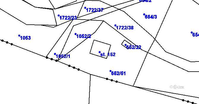 Parcela st. 152 v KÚ Vitín, Katastrální mapa