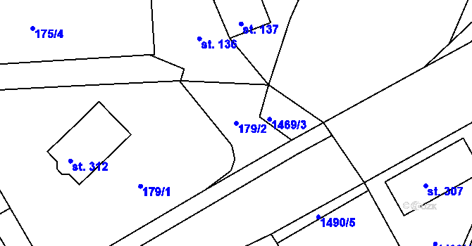Parcela st. 179/2 v KÚ Vitín, Katastrální mapa