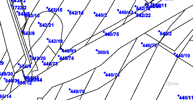Parcela st. 300/5 v KÚ Vitín, Katastrální mapa