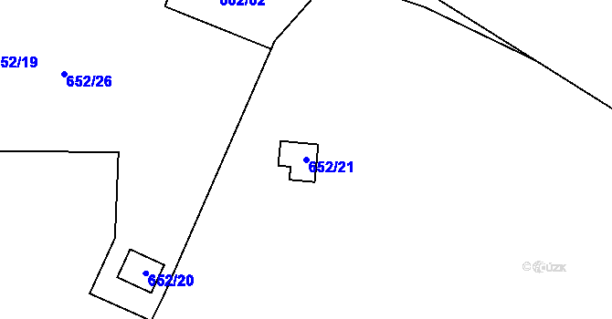 Parcela st. 652/21 v KÚ Vitín, Katastrální mapa