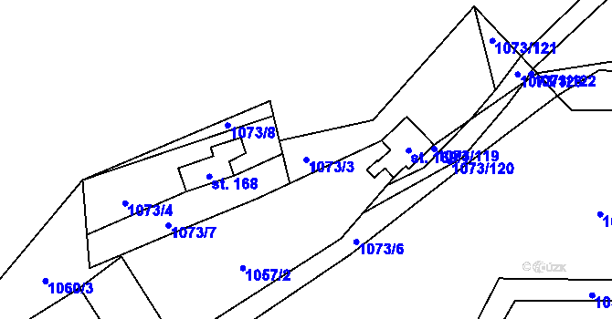 Parcela st. 1073/3 v KÚ Vitín, Katastrální mapa