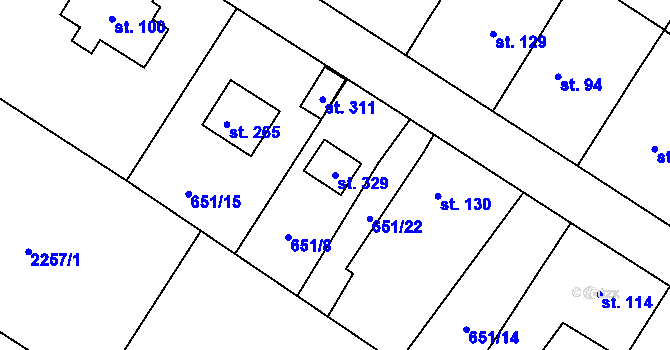 Parcela st. 329 v KÚ Vitín, Katastrální mapa
