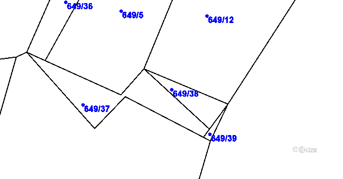 Parcela st. 649/38 v KÚ Vitín, Katastrální mapa