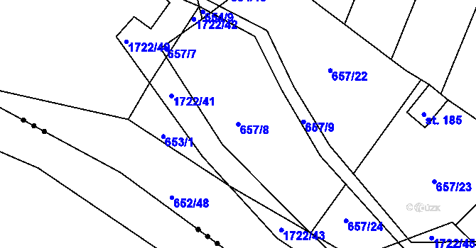 Parcela st. 657/8 v KÚ Vitín, Katastrální mapa