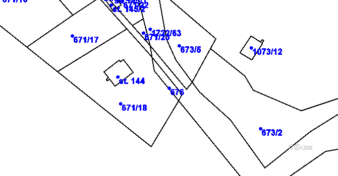 Parcela st. 676 v KÚ Vitín, Katastrální mapa
