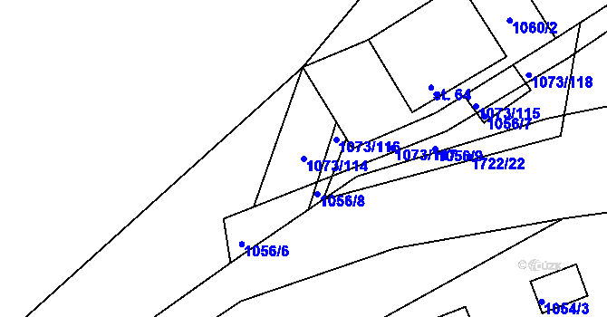 Parcela st. 1073/114 v KÚ Vitín, Katastrální mapa