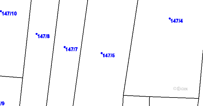 Parcela st. 147/5 v KÚ Vitín, Katastrální mapa