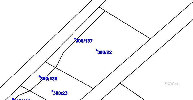 Parcela st. 300/22 v KÚ Vitín, Katastrální mapa