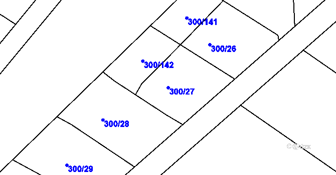 Parcela st. 300/27 v KÚ Vitín, Katastrální mapa