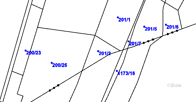 Parcela st. 201/2 v KÚ Vitín, Katastrální mapa