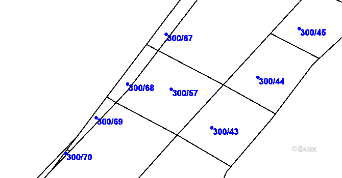 Parcela st. 300/57 v KÚ Vitín, Katastrální mapa