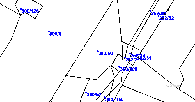 Parcela st. 300/60 v KÚ Vitín, Katastrální mapa