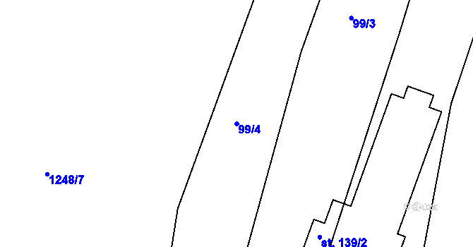 Parcela st. 99/4 v KÚ Vitín, Katastrální mapa