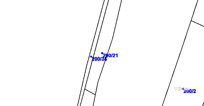 Parcela st. 200/21 v KÚ Vitín, Katastrální mapa