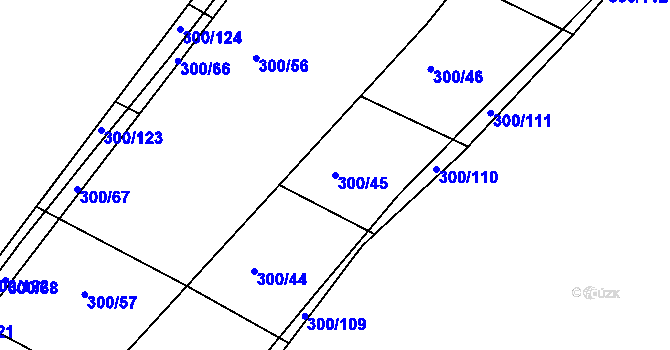 Parcela st. 300/45 v KÚ Vitín, Katastrální mapa