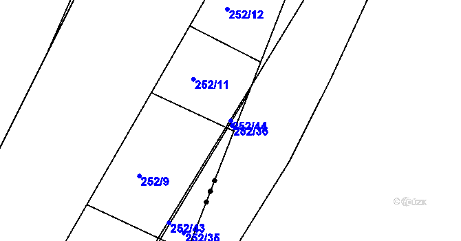 Parcela st. 252/44 v KÚ Vitín, Katastrální mapa