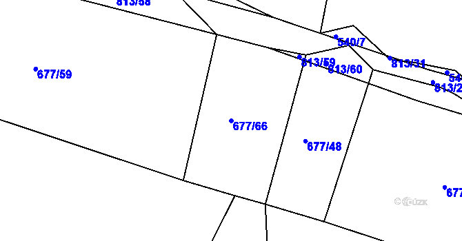 Parcela st. 677/66 v KÚ Vitiněves, Katastrální mapa