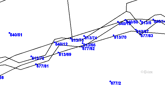 Parcela st. 813/66 v KÚ Vitiněves, Katastrální mapa