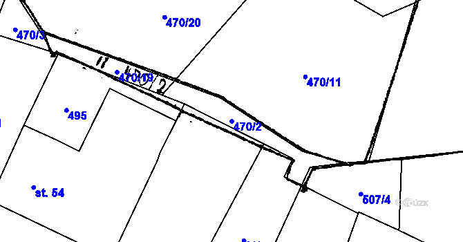 Parcela st. 470/2 v KÚ Vitinka, Katastrální mapa