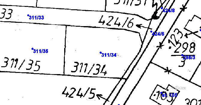 Parcela st. 311/34 v KÚ Vitinka, Katastrální mapa