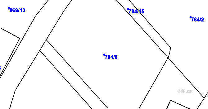 Parcela st. 784/6 v KÚ Hrušková, Katastrální mapa