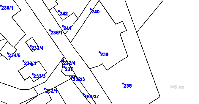 Parcela st. 239 v KÚ Vítkov u Sokolova, Katastrální mapa