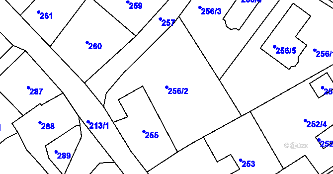 Parcela st. 256/2 v KÚ Vítkov u Sokolova, Katastrální mapa