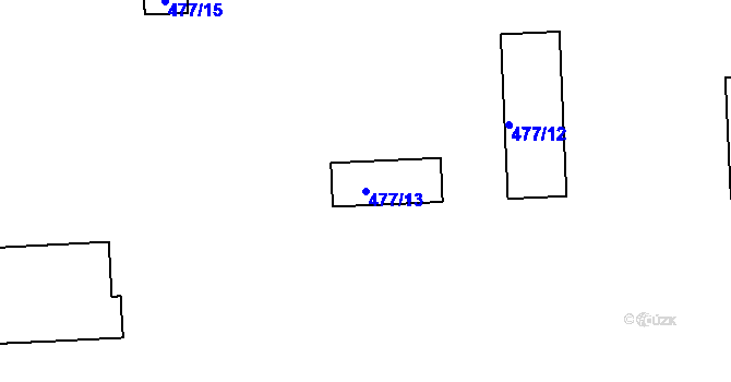 Parcela st. 477/13 v KÚ Vítkov u Sokolova, Katastrální mapa