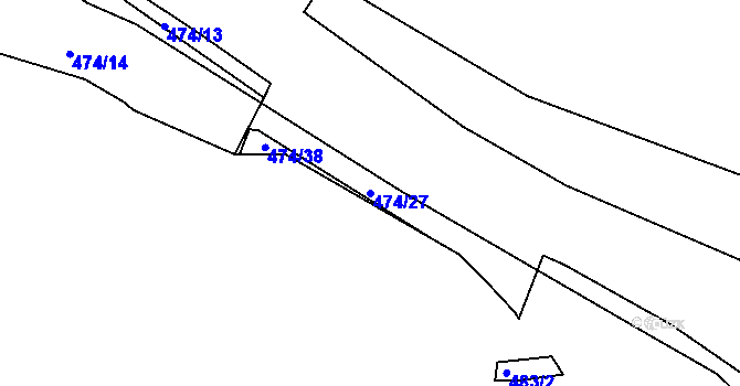 Parcela st. 474/27 v KÚ Vítkov u Sokolova, Katastrální mapa