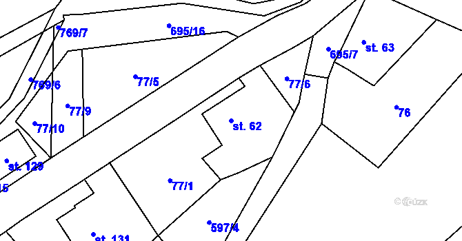 Parcela st. 62 v KÚ Dolní Vítkov, Katastrální mapa