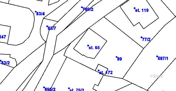 Parcela st. 65 v KÚ Dolní Vítkov, Katastrální mapa