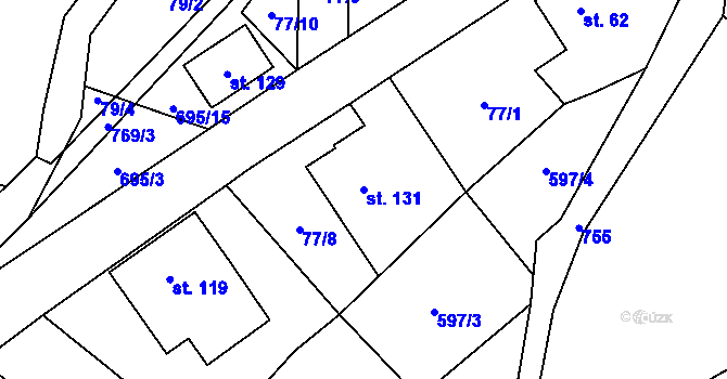 Parcela st. 131 v KÚ Dolní Vítkov, Katastrální mapa