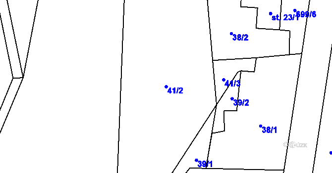 Parcela st. 41/2 v KÚ Dolní Vítkov, Katastrální mapa