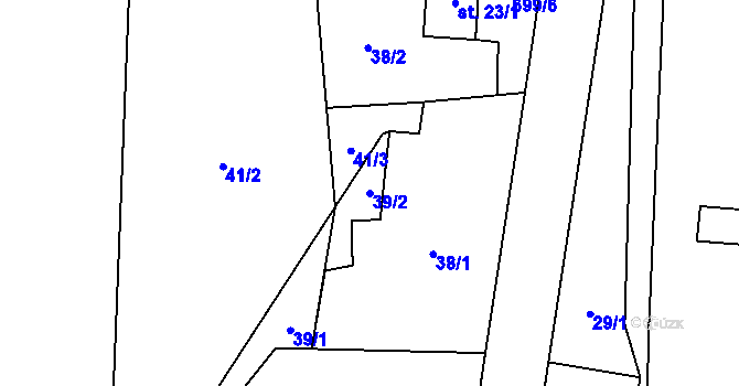 Parcela st. 39/2 v KÚ Dolní Vítkov, Katastrální mapa